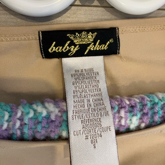 Vintage Iconic Baby Phat Beige Dress with Gold cat in size small - Picture 2 of 11